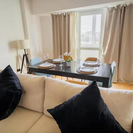 Apartment Center With Skyline View